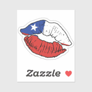 Sticker Chili Drapeau d'amour chilien Lipstick