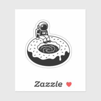 Sticker Chill Astronaut on Donut Black Hole – Space Doodle