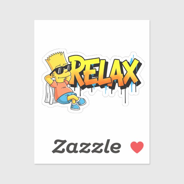 Sticker Chill Bart Relax Graffiti de Style Urbain Graphiqu (Feuille)