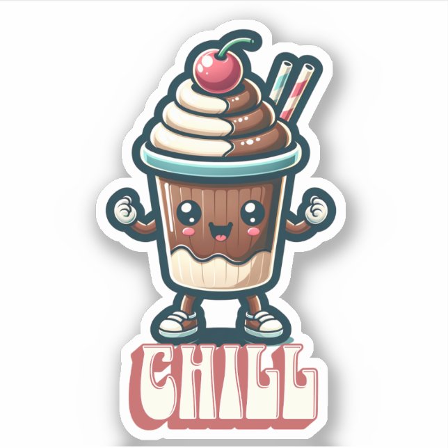 Sticker Chill Chocolat Milkshake Pun (Devant)