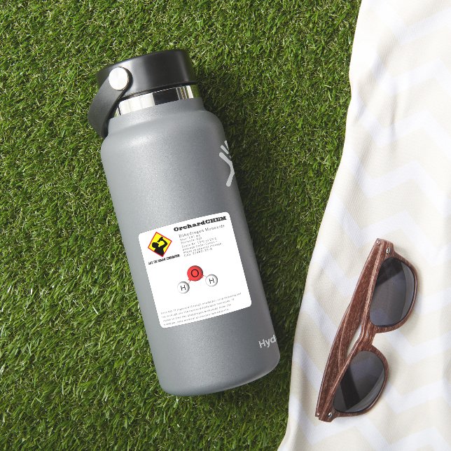 Sticker Chimie amusante Dihydrogène Monoxyde (H2O) (HydroFlask Insitu)