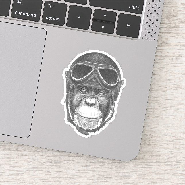 Sticker Chimpanzé vintage (Détail)