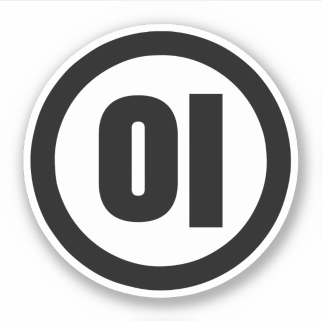 Sticker Chine coréenne Numéro 2 Deux 이 (Devant)