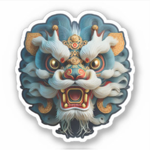 Sticker chinois à tête de lion