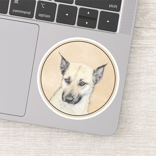 Sticker Chinook (Oreilles Pointées) Peinture - Art Chien o (Détail)