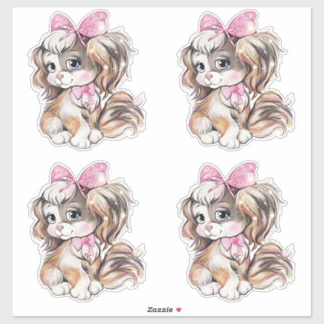 Sticker Chiot (Feuille)