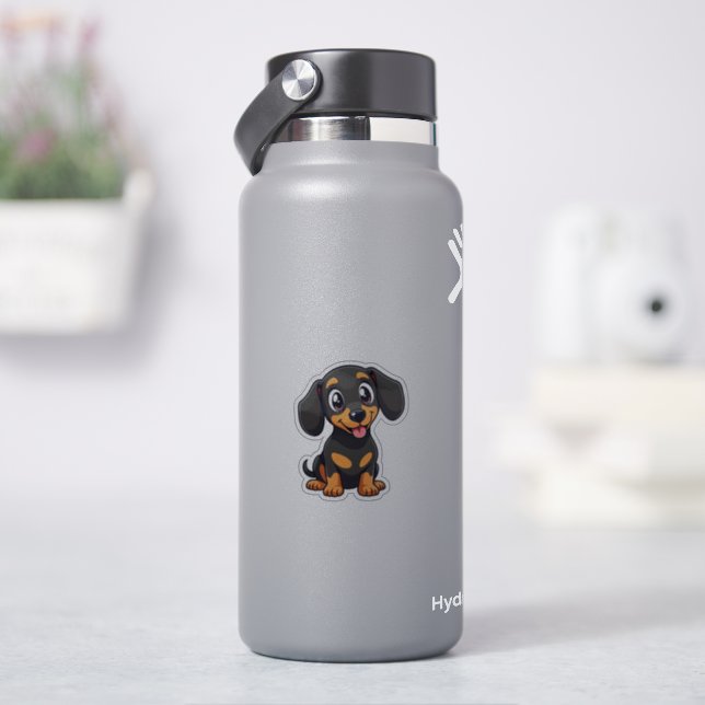 Sticker Chiot teckel joueur – Style pastel mignon (HydroFlask)