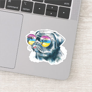Sticker Chiot tropical d'aquarelle