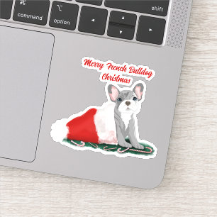 Sticker Chiots Bouledogue Français avec le Chapeau de Père