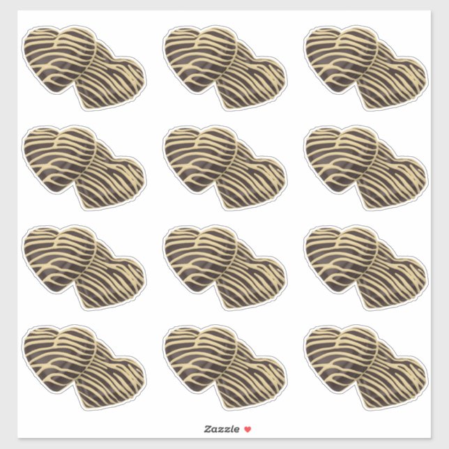 Sticker Chocolat bonbon coeur romantique amour mignon (Feuille)