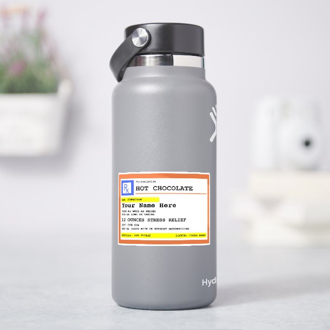 Sticker Chocolat Chaud Personnalisé sur Ordonnance   (HydroFlask)