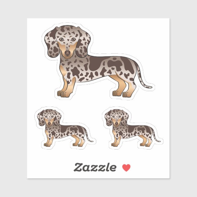 Sticker Chocolat Et Tan Dapper Cheveux Courte Dachshund Ch (Feuille)