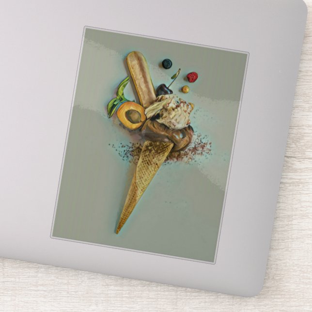 Sticker Chocolat glacé amant cadeau (Détail)