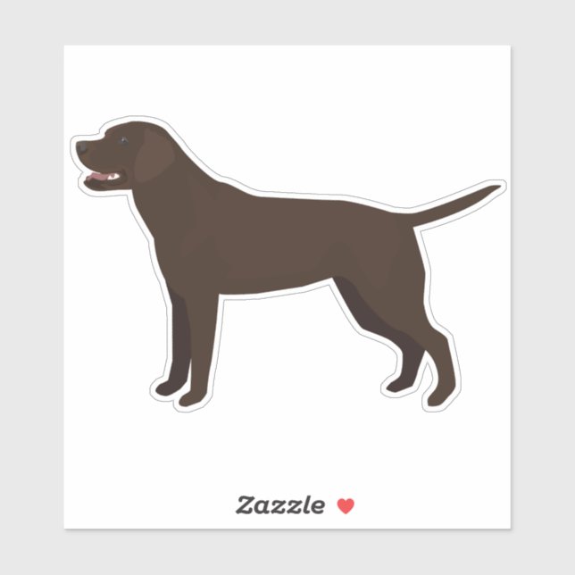 Sticker Chocolat Labrador Retriever Chien race Silhouette (Feuille)