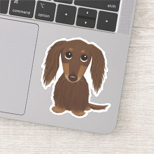 Sticker Chocolat mignon et long Dachshund Dessin