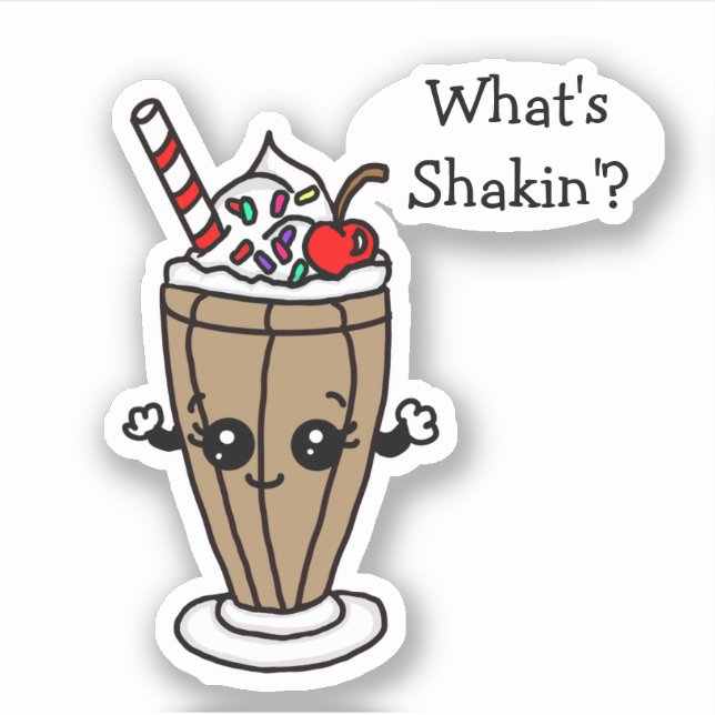 Sticker Chocolat Milkshake What's Shakin" (Devant)