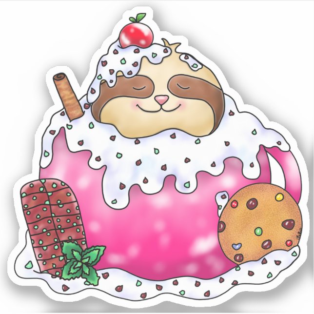 Sticker Chocolat Monnaie Cacao Sleeping Slots | (Devant)