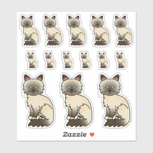 Sticker Chocolat Point Birman / Ragdoll Cute Cats