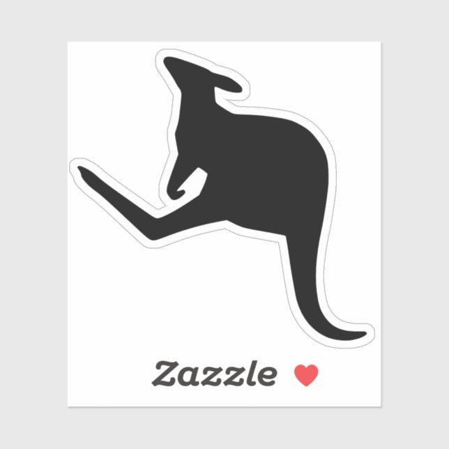 Sticker Choisir une silhouette de kangourou de couleur (Feuille)