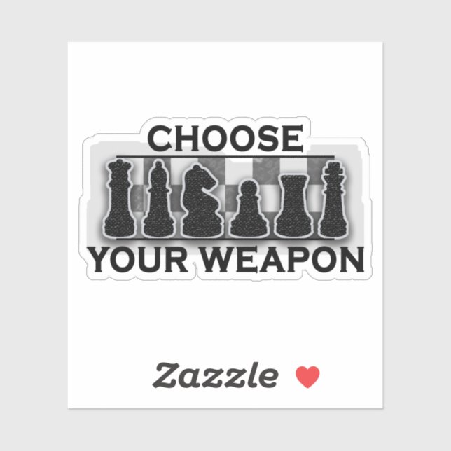 Sticker Choisissez Votre Jeu d'Échecs d'Arme (Feuille)