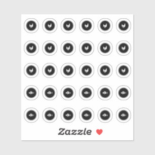 Sticker Choix de repas pour les invités de mariage au pois