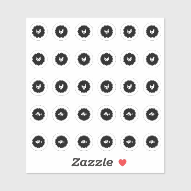 Sticker Choix de repas pour les invités de mariage au pois (Feuille)