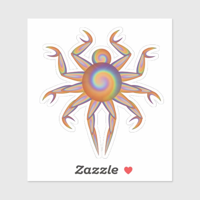 Sticker Chose de crabe plongeant en spirale (Feuille)
