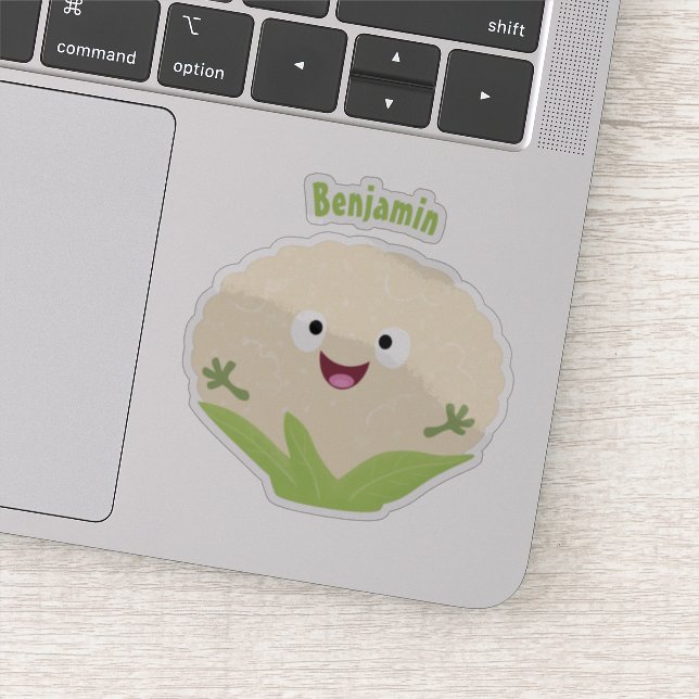 Sticker Chou-fleur de dessin animé mignon et heureux (Détail)