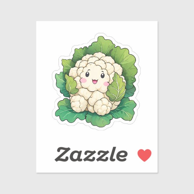 Sticker Chou-fleur Kawaii (Feuille)
