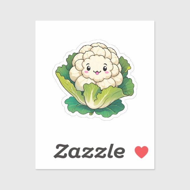 Sticker Chou-fleur Kawaii (Feuille)