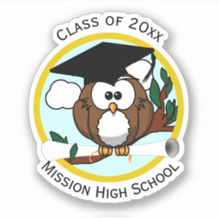 Sticker Chouette avec diplôme