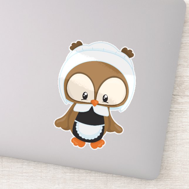 Sticker Chouette d'action de grâces, Chouette Brown, Bonne (Détail)