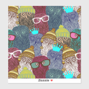 Sticker Chouette dans la couronne