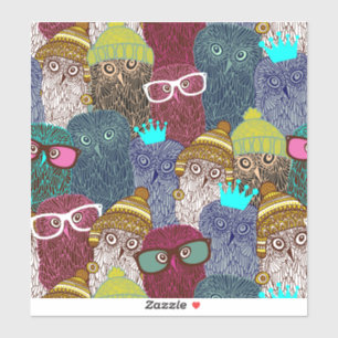 Sticker Chouette dans la couronne