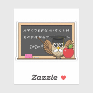 Sticker Chouette de maître mignonne avec un dessin à la po