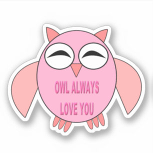 Sticker Chouette de message d'amour mignonne en forme