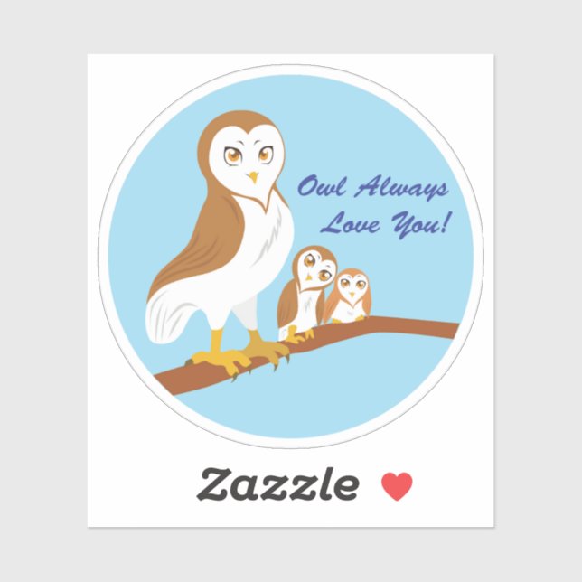 Sticker Chouette T'Aime Toujours ! (Feuille)