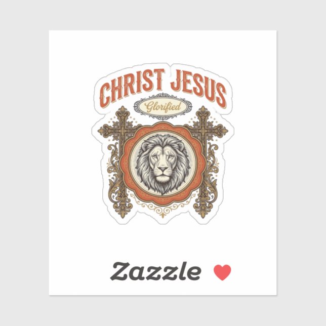 Sticker Christ Jésus Lion Vintage Foi (Feuille)