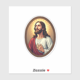 Sticker Christ Light Crest Gravure Vintage Blanche Tee 2