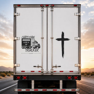 Sticker Christian Trucker Gloire à Dieu Grunge Cross Deck