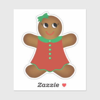 Sticker Christmas Gingerbread Femme Contour