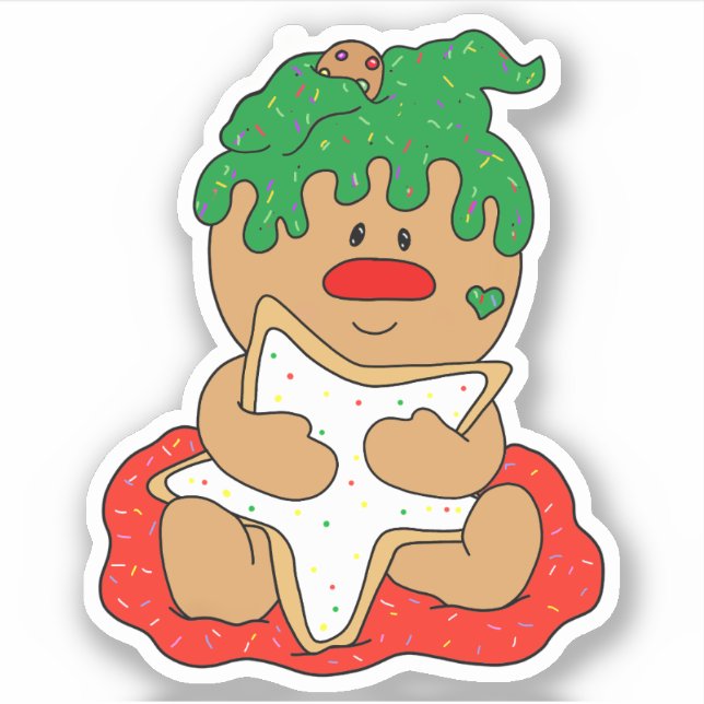 Sticker Christmas Gingerpain Bébé Cookie (Devant)