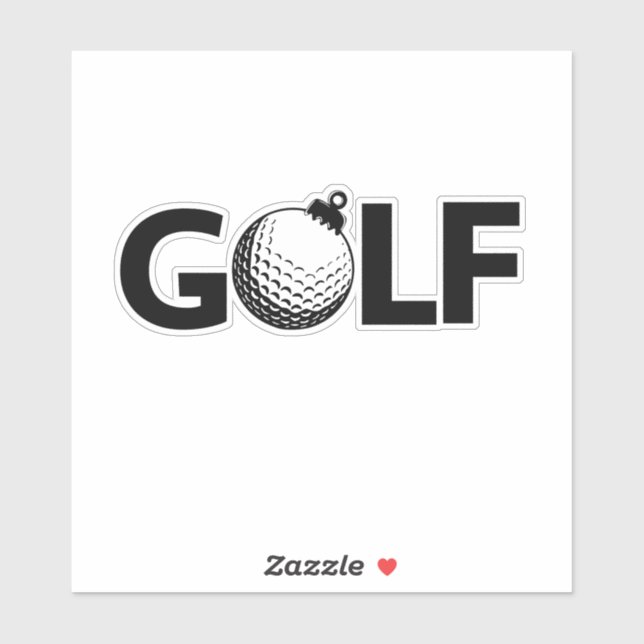 Sticker Christmas Golf Ornament Classic (Feuille)
