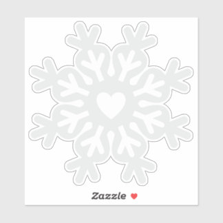 Sticker Christmas Heart Snowflake Ornate Classic