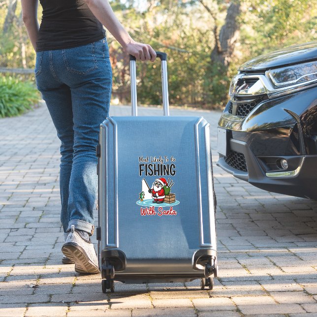 Sticker Christmas Merry Christmas For Gift Fishing Santa ( (Valise Insitu)