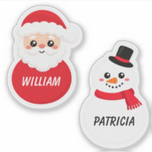 Christmas Santa and Snowman with Custom Names