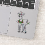 Sticker Christmas Unicorn, juste croire<br><div class="desc">Fête Unicorne avec couronne sainte</div>