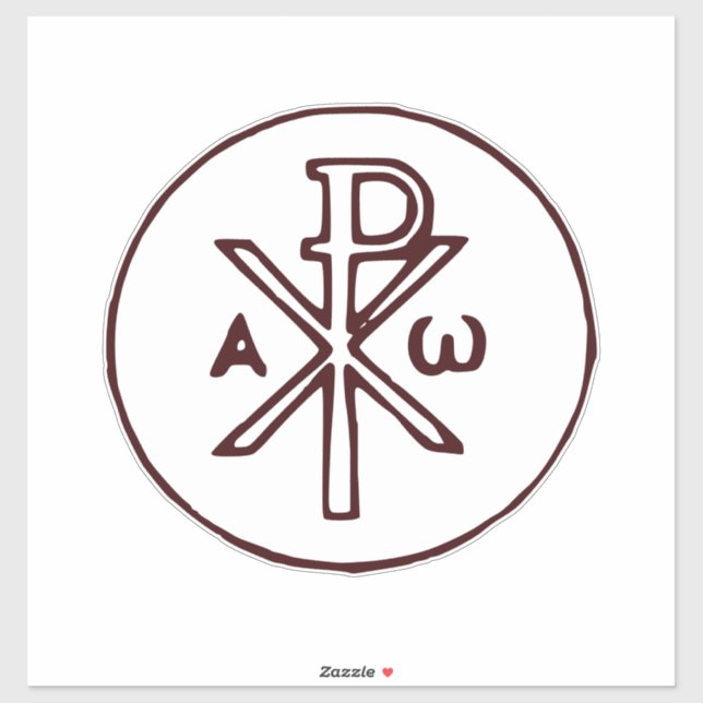 Sticker Christogramme sacré Chi-Rho Beaux-Arts (Feuille)