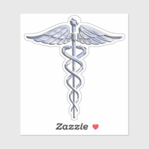 Sticker Chrome Comme Caduceus Symbole Médicale Décor en ac