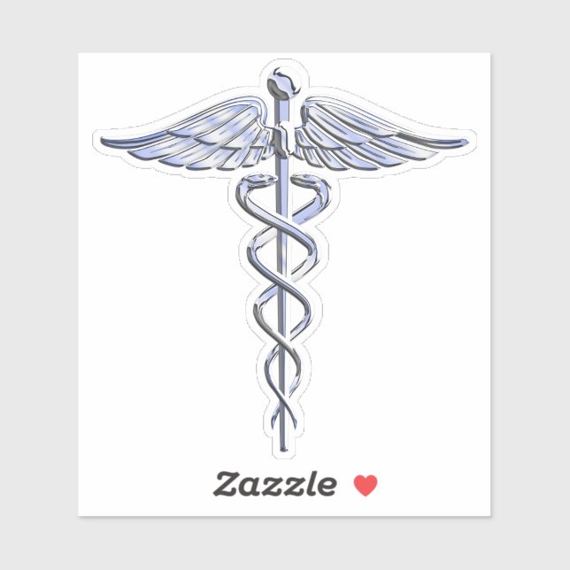 Sticker Chrome Comme Caduceus Symbole Médicale Décor en ac (Feuille)